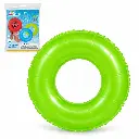 Flotador inflable verde neón con embalaje.webp