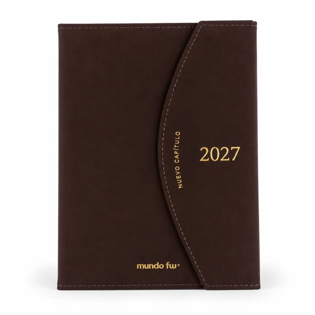 Agenda de cuero marrón 2027.webp