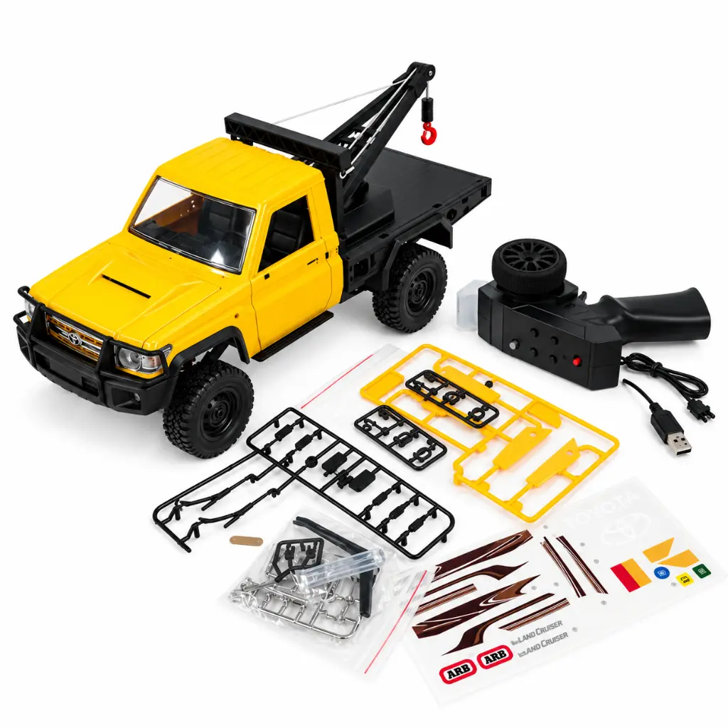Kit de camión todoterreno RC amarillo y negro.webp