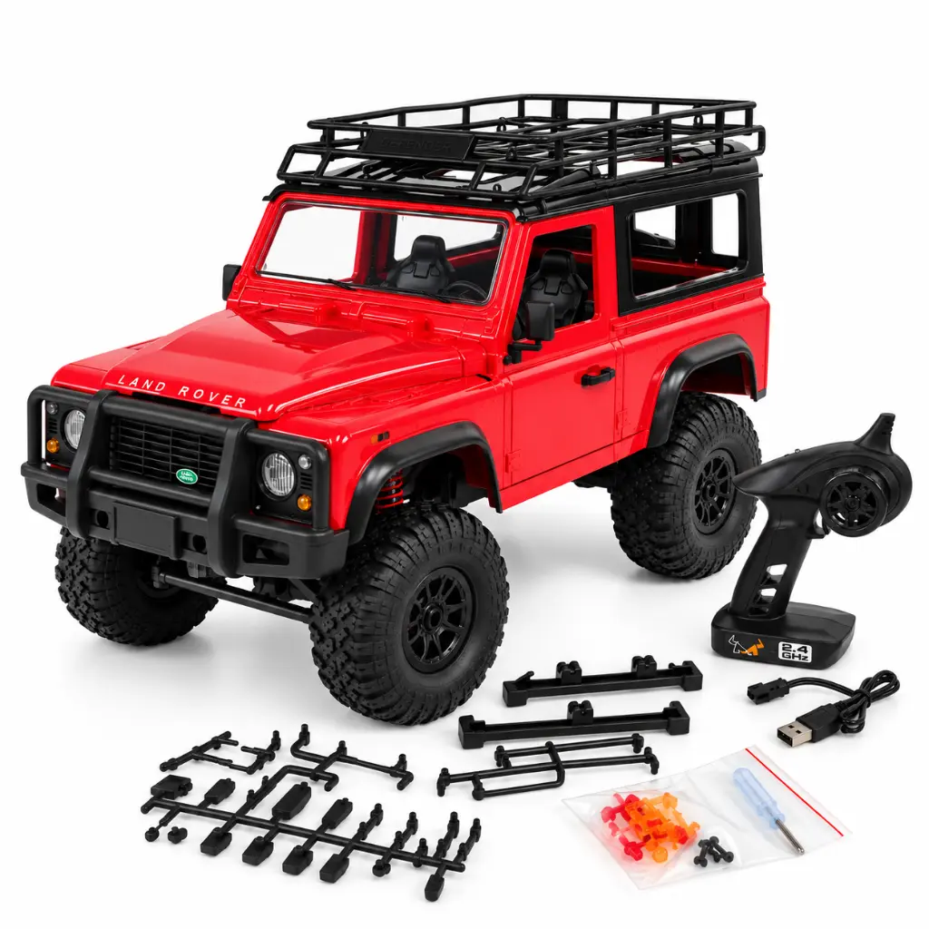 Vehículo RC Defender Rojo con Accesorios.webp