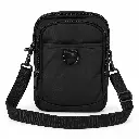 Bandolera negra utilitaria con correa ajustable.webp