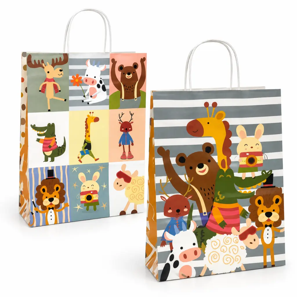 Bolsas de regalo con animales adorables.webp