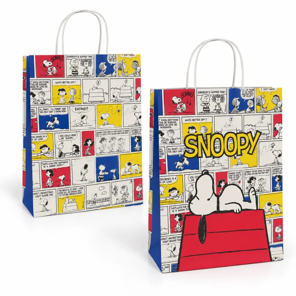 Bolsas de regalo Snoopy en estudio.webp