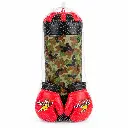 Set de boxeo infantil camuflaje con guantes rojos.webp