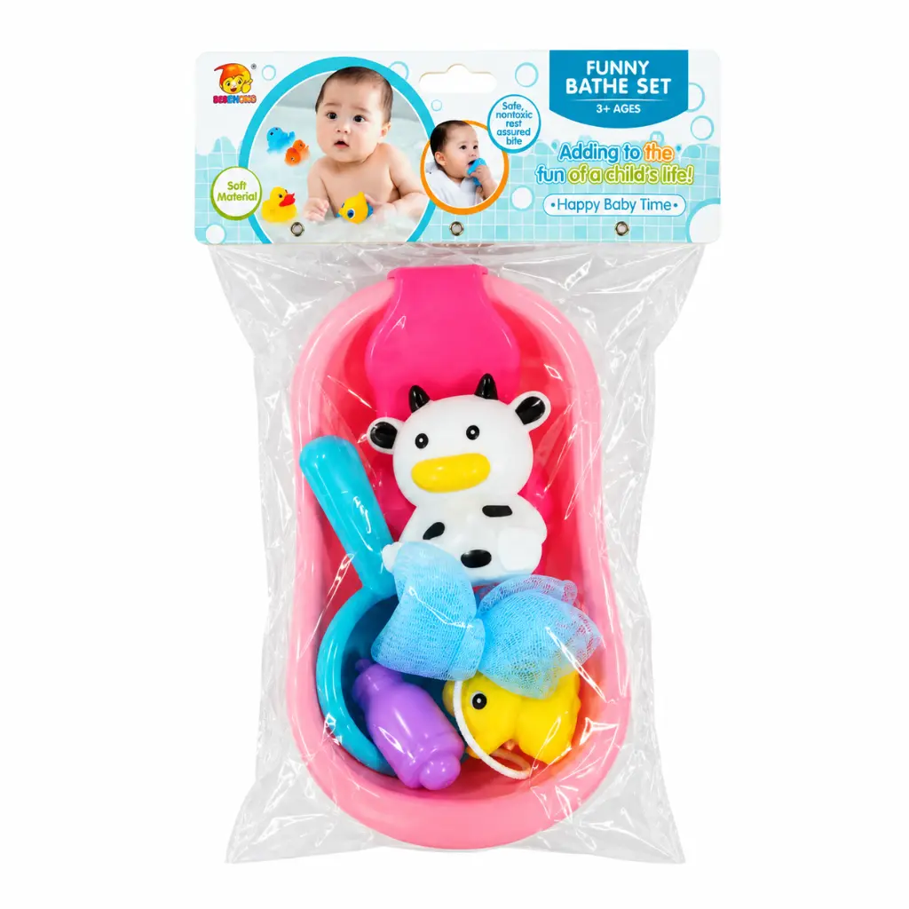 Set de baño infantil divertido bebé feliz.webp
