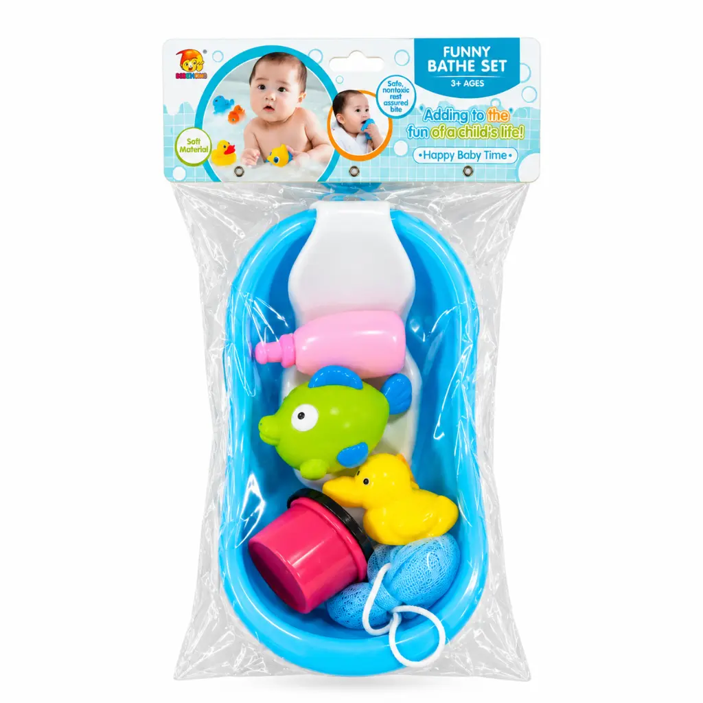 Set de baño infantil en azul brillante.webp