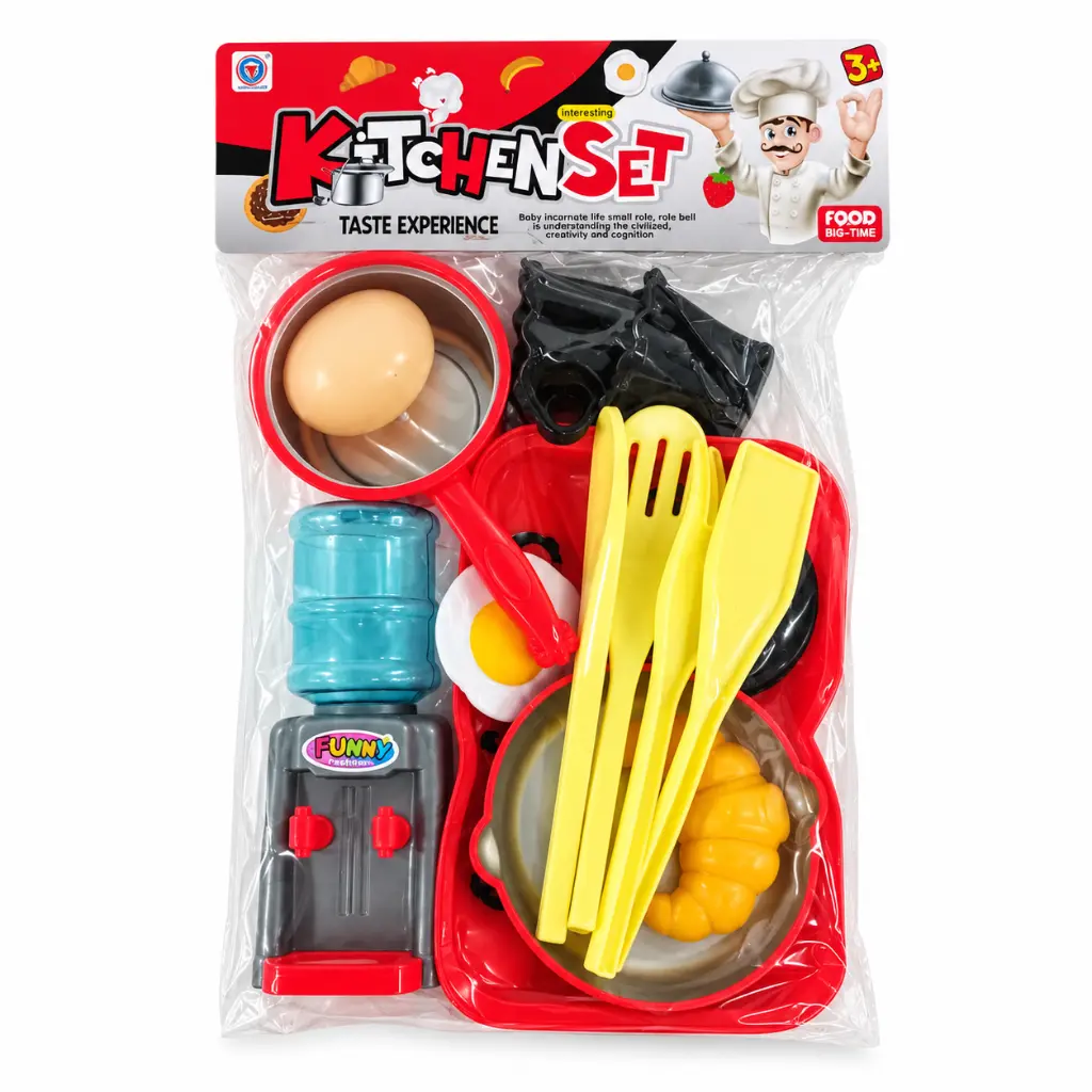 Set de cocina infantil en embalaje transparente.webp