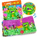 Libro infantil musical con rana squishy.webp