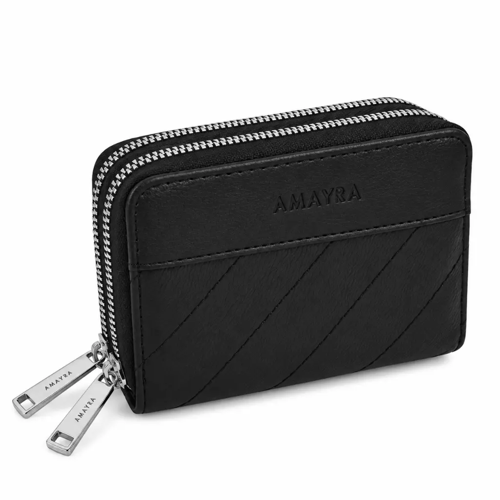 Cartera negra Amayra con doble cremallera (1).webp