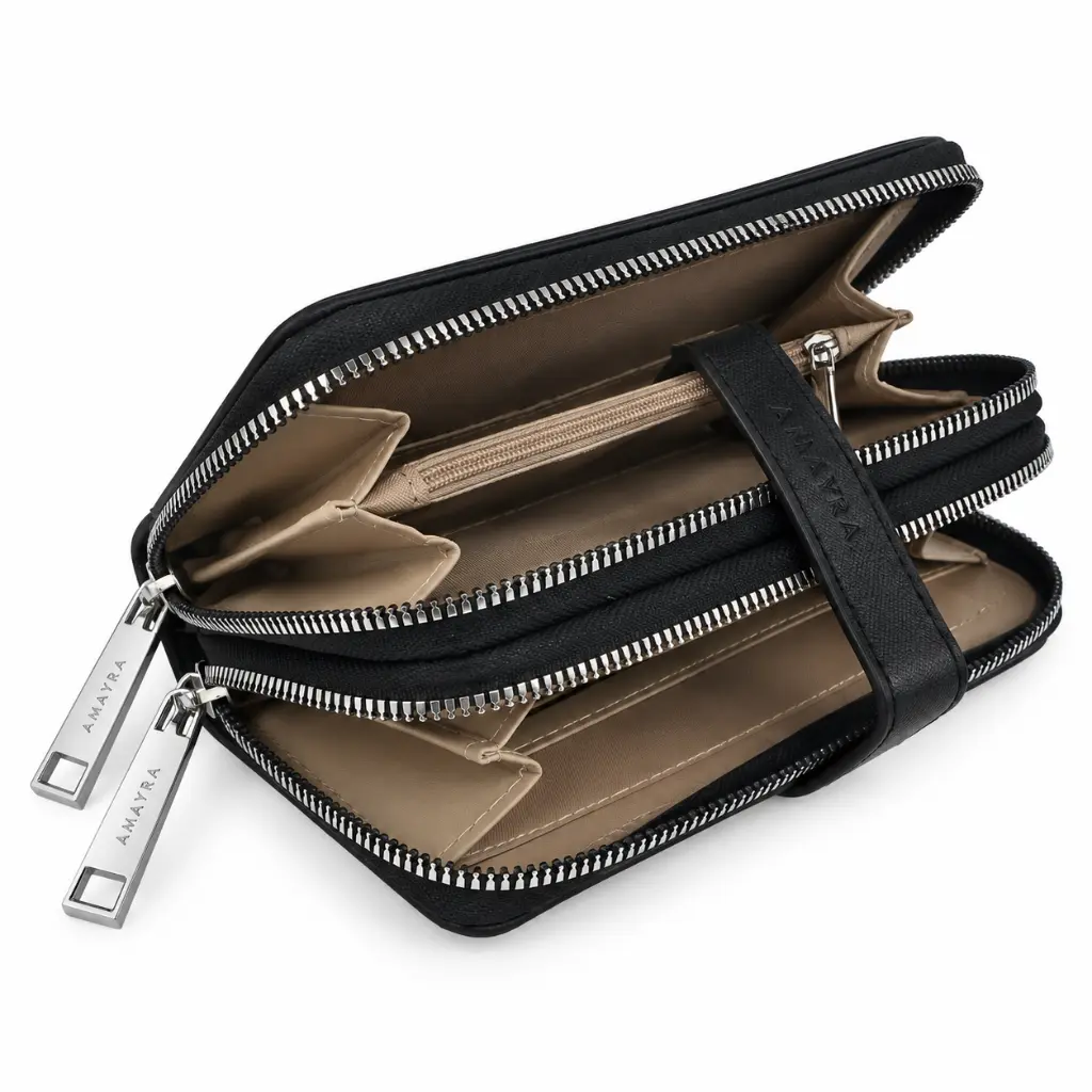 Cartera AMAYRA negra abierta.webp