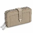 Cartera beige Amayra con doble cremallera.webp