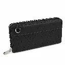 Cartera negra AMAYRA con cremallera plateada.webp