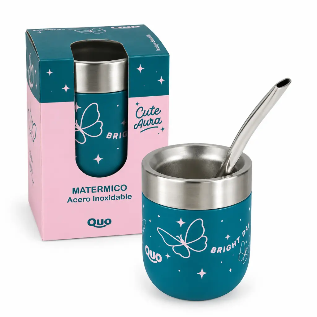 Mate térmico Quo en tonos pastel.webp