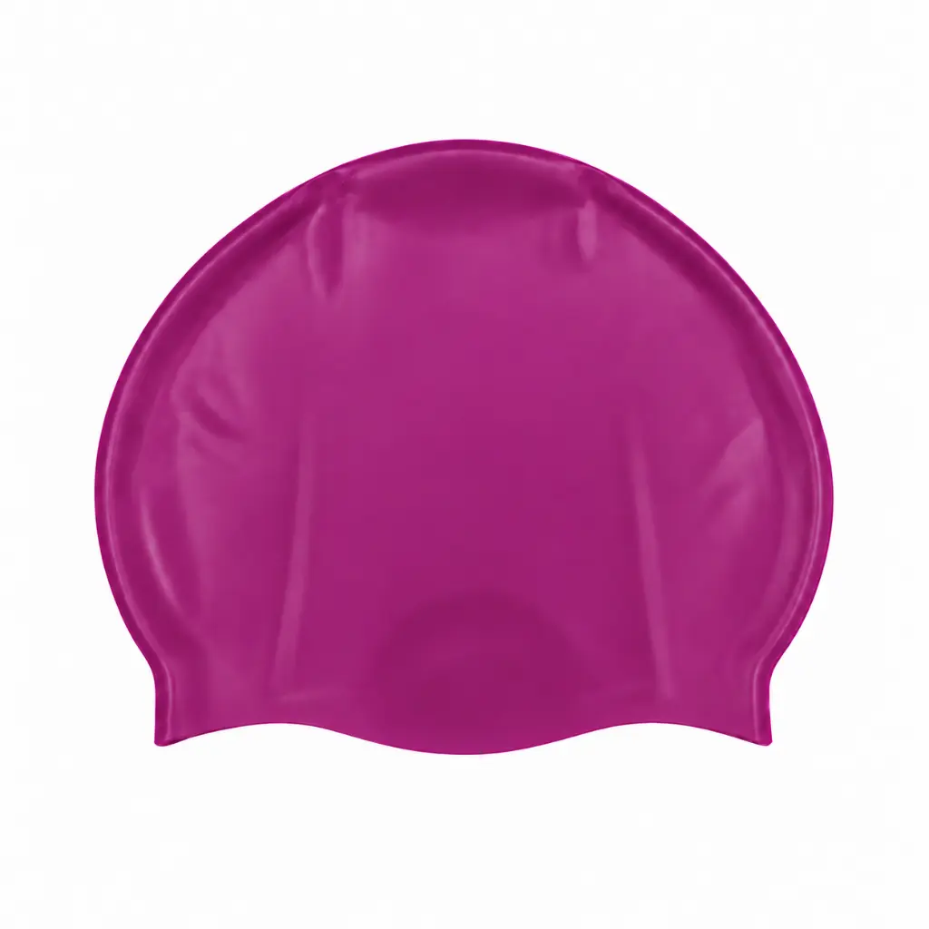 Gorro de natación fucsia sobre blanco.webp