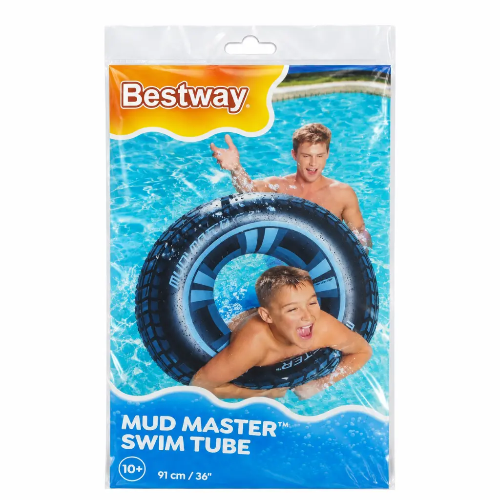 Embalaje Bestway Mud Master en piscina.webp