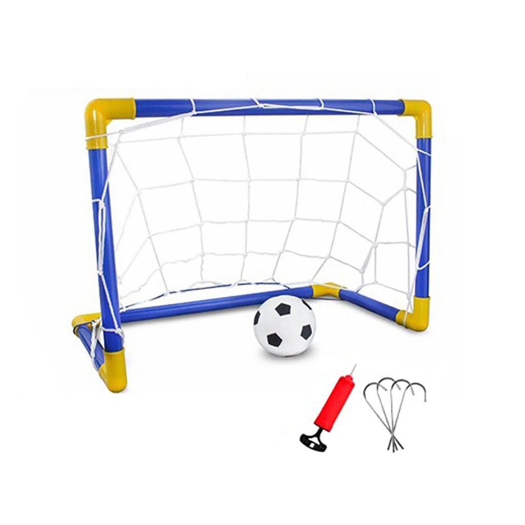 ARCO DE FUTBOL 78 X 57 X 41CM C/ RED + PELOTA + INFLADOR E/ BO ( 51120 )