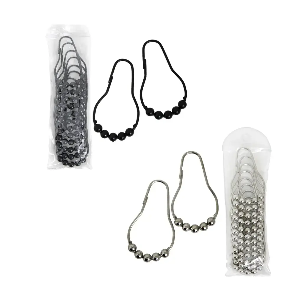 GANCHO P/ CORTINA DE BAÑO METALICO x12 