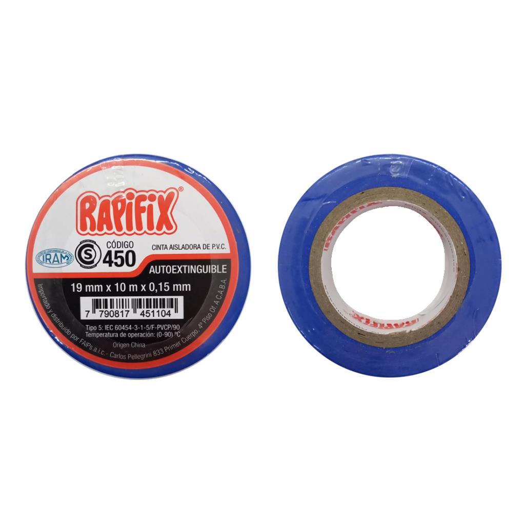 CINTA AISLANTE AUTOEXTINGUIBLE AZUL 19MM X 10MTS ( 450 )