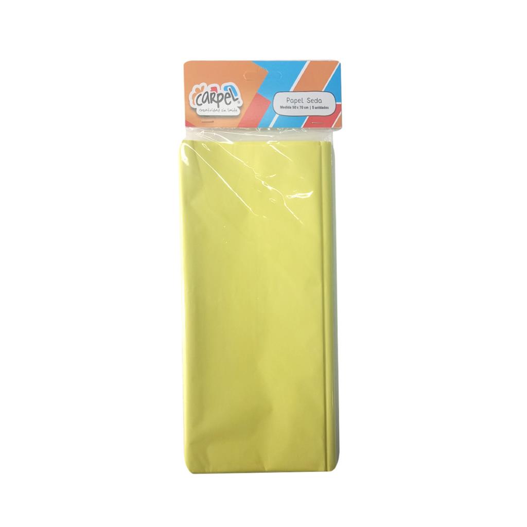 PAPEL SEDA AMARILLO 50CM X 70CM X5 E/BL