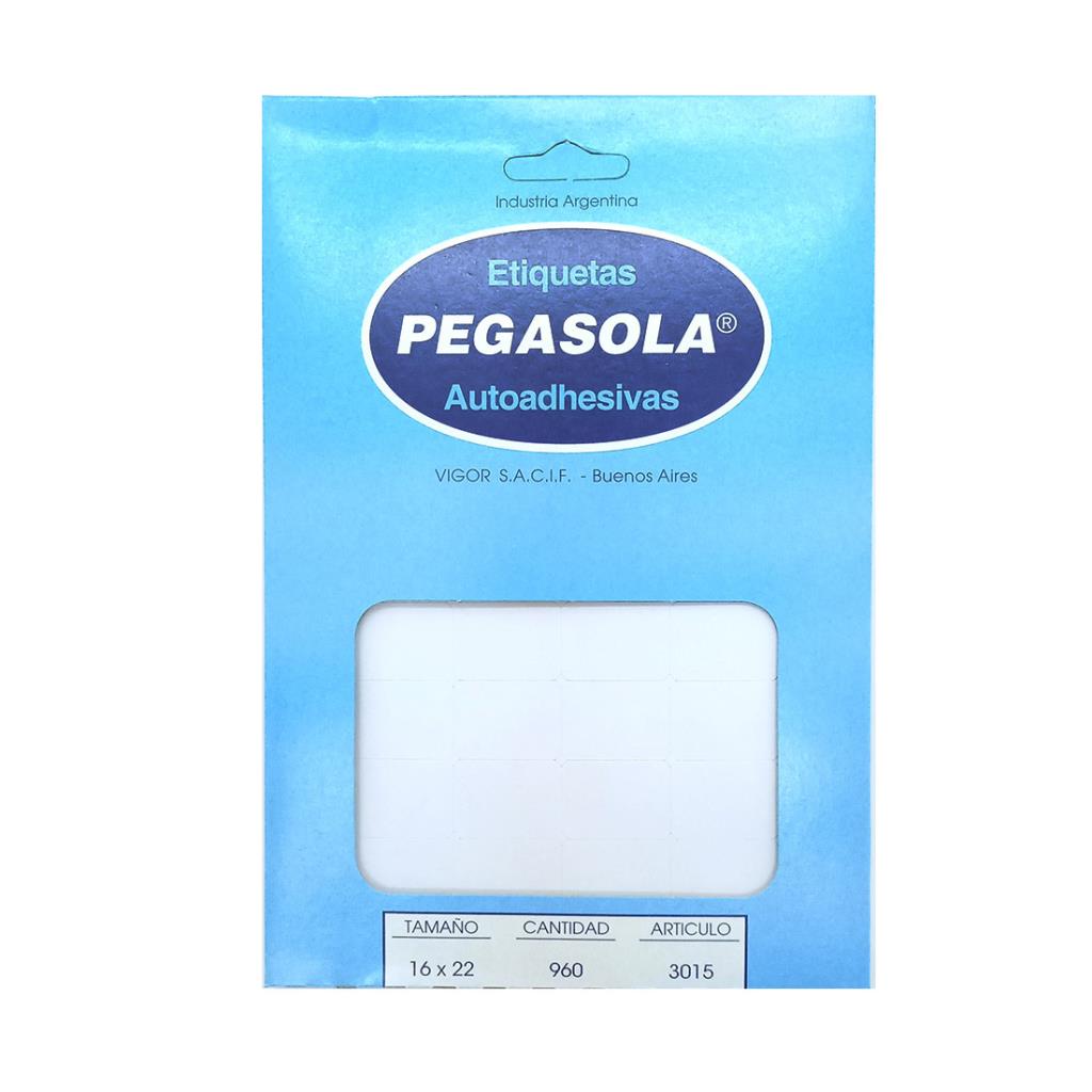 ETIQUETA PEGASOLA AUTOADHESIVA 16MMX22MM X32 ( 3015 )