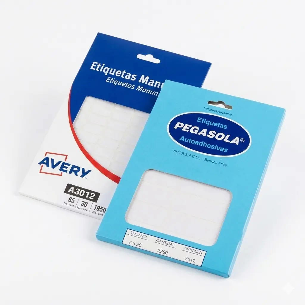 ETIQUETA PEGASOLA / AVERY AUTOADHESIVA 8X20CM X75 / X65 ( A3012 )