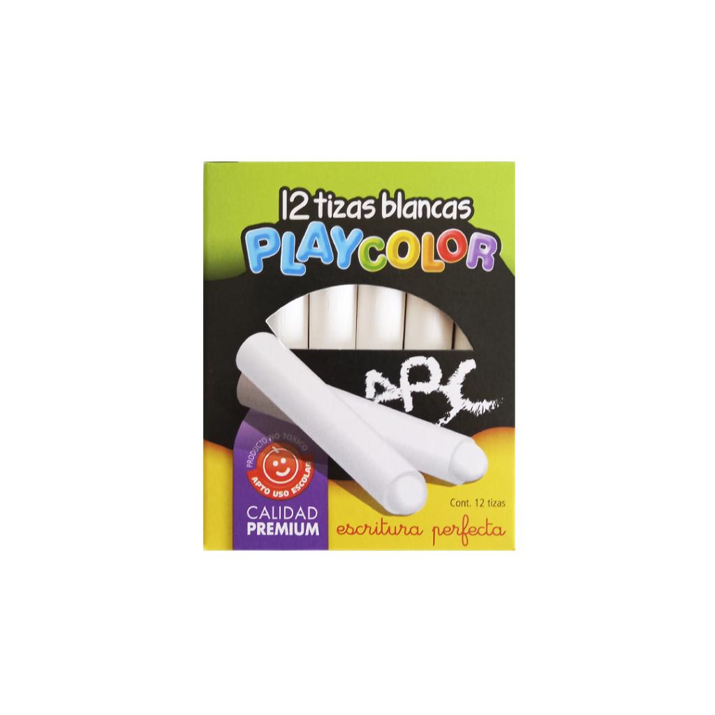 TIZA PLAYCOLOR X12 BLANCA E/CJ