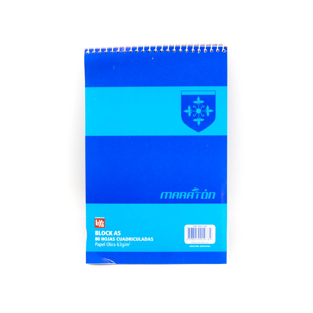 BLOCK MARATON A5 C/ ESPIRAL X 80HJS CUADR ( PQ211239 )