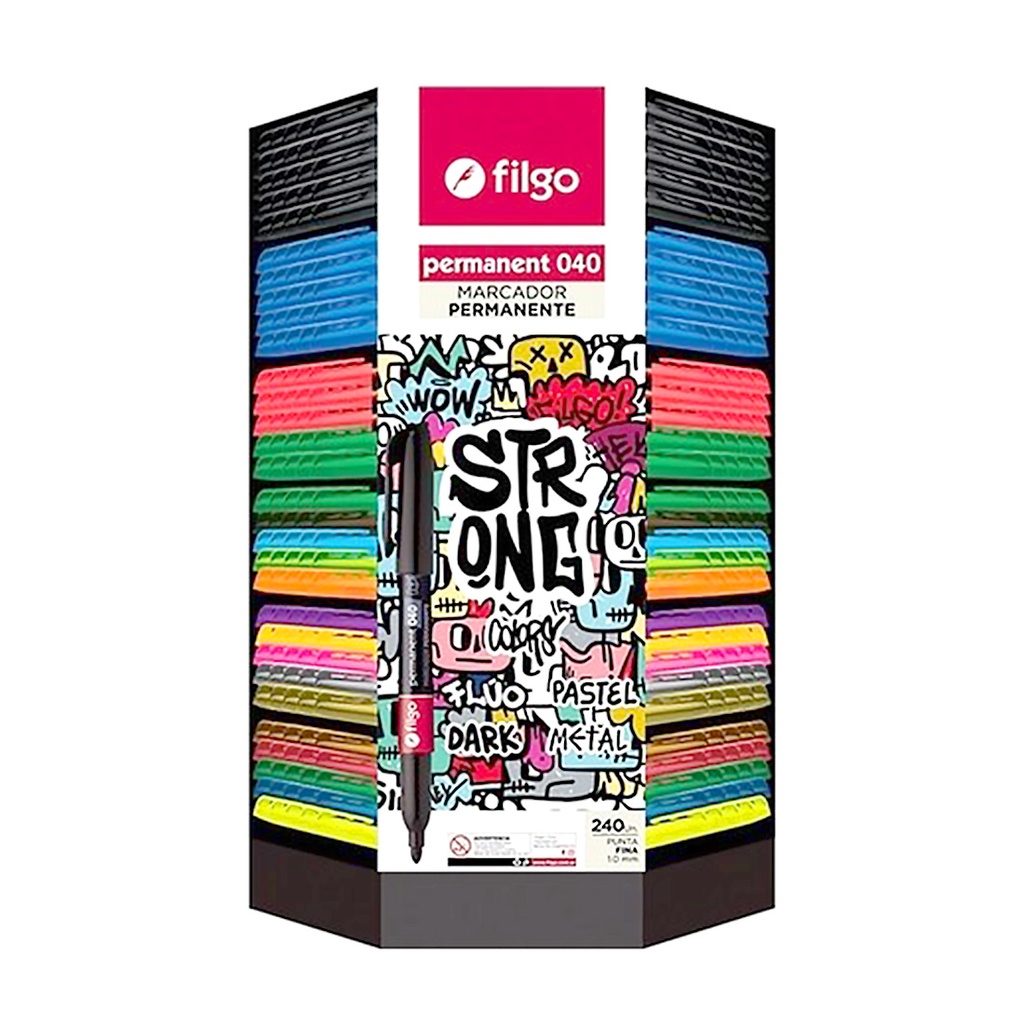 EXHIBIDOR MARCADOR PERMANENTE FILGO FINO 1.0M X240