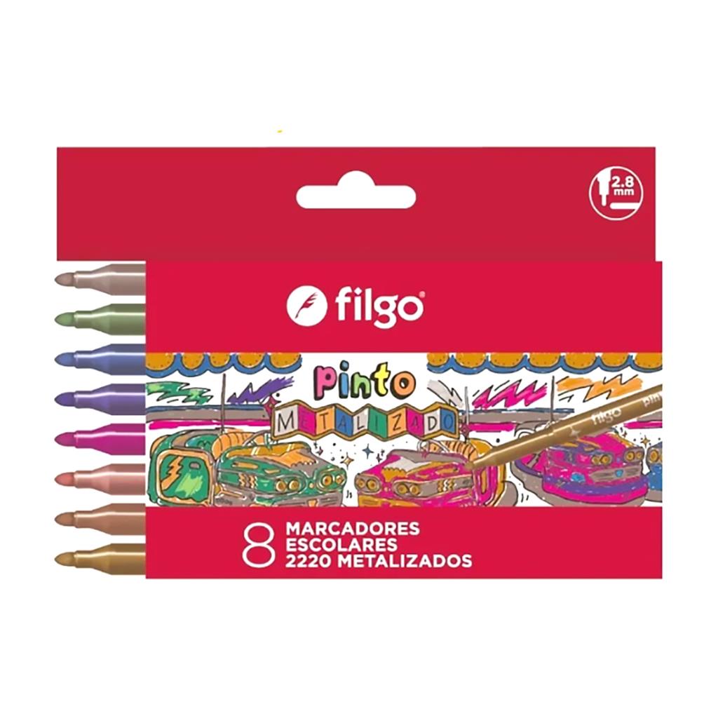 MARCADOR FILGO METALIZADO X8 E/CJ ( CM2220-E8-MET )
