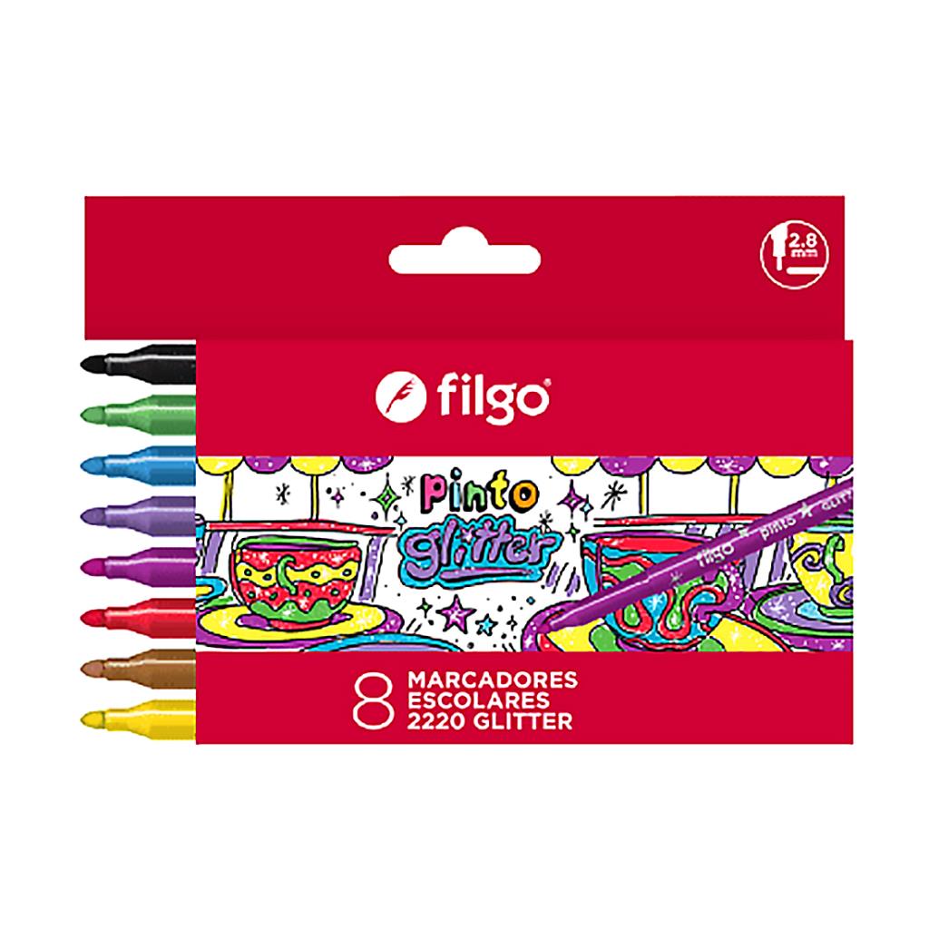 MARCADOR FILGO GLITTER X8 E/CJ ( CM2220-E8-GLI )