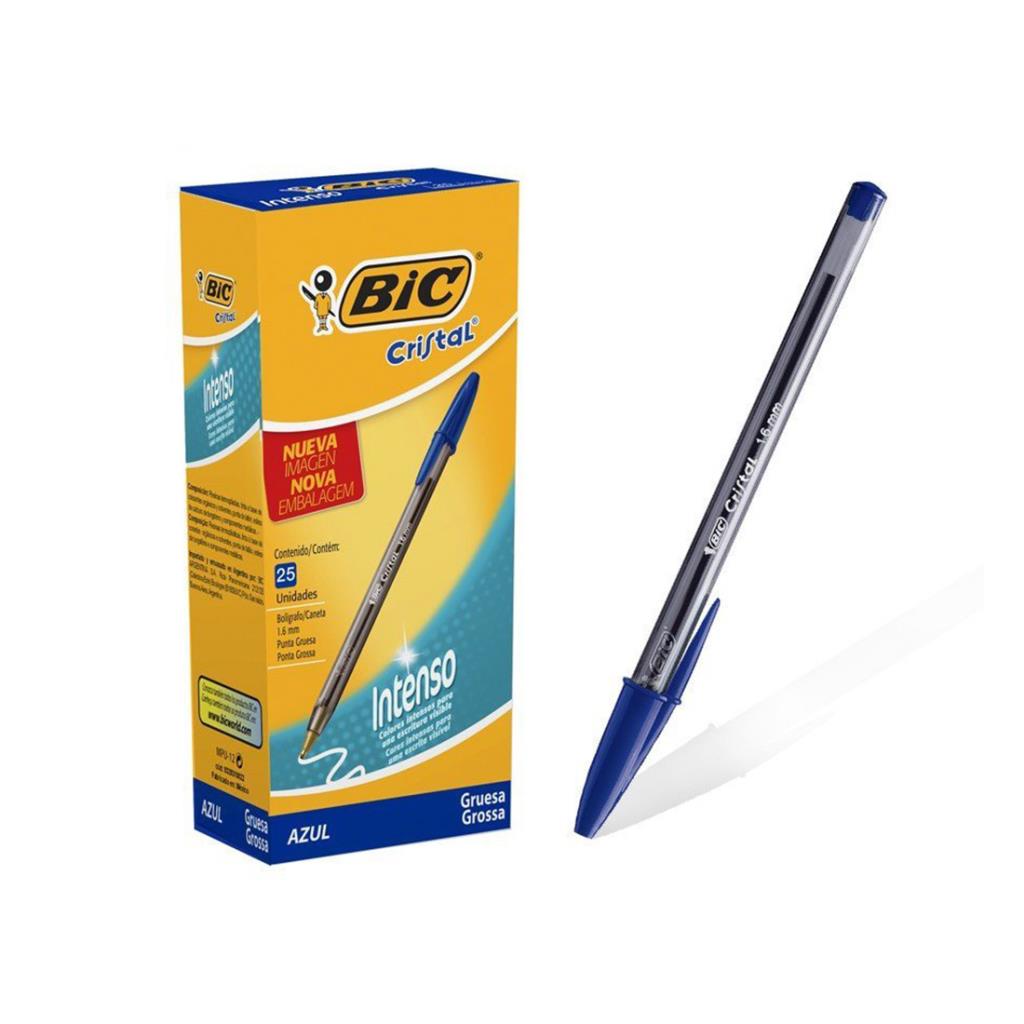 &BOLIGRAFO BIC CRISTAL INTENSO AZUL 1.6 MM