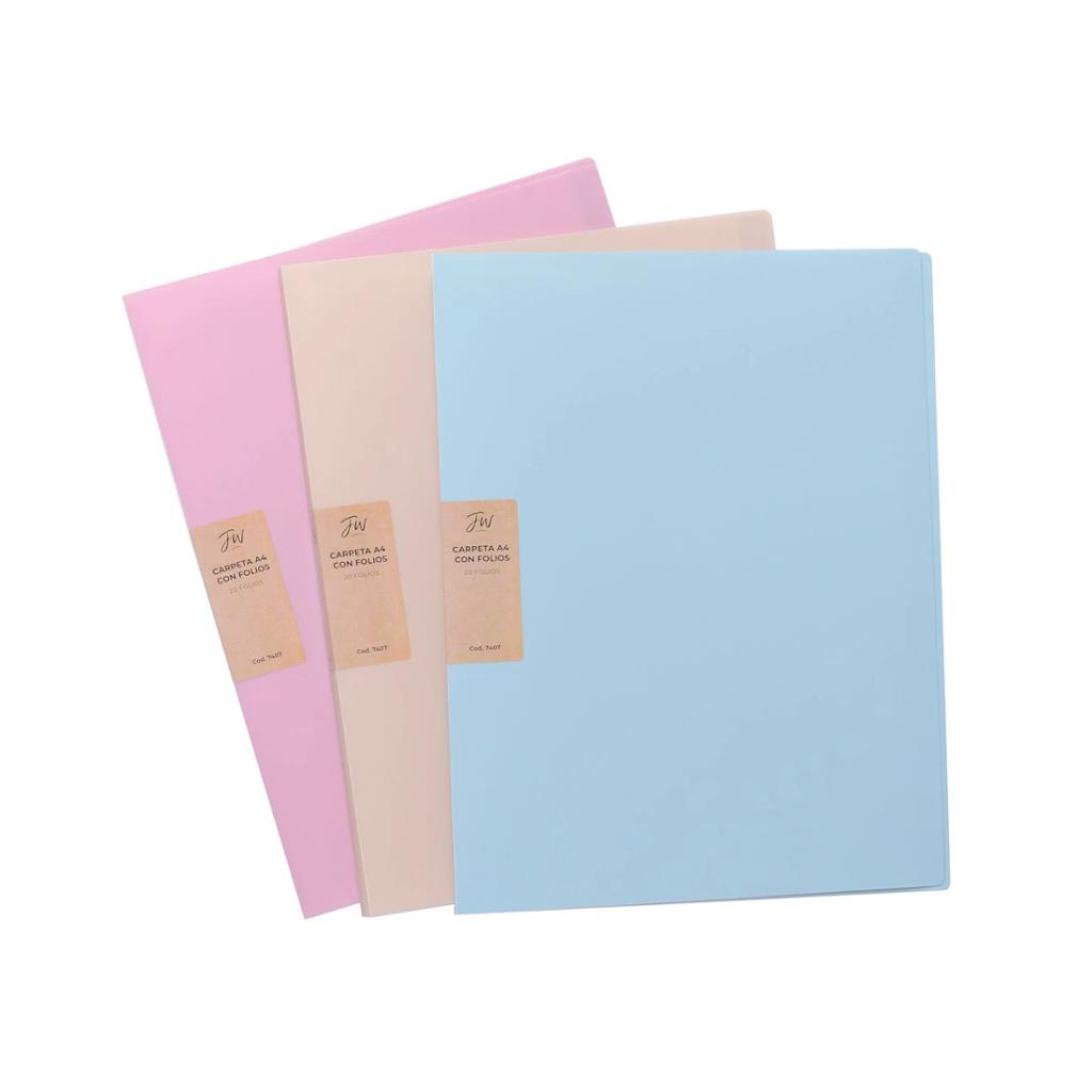 CARPETA FW A4 C/10 FOLIOS PASTEL ( 998033 )