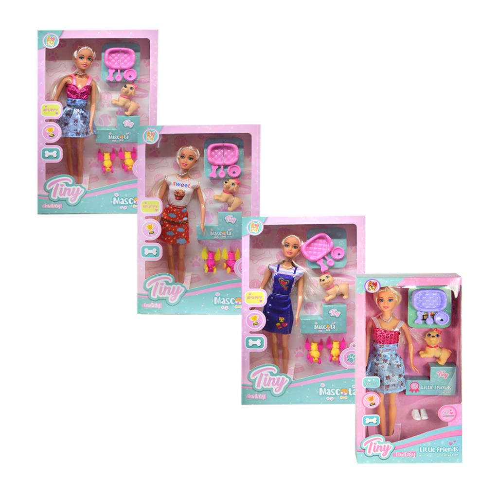 MUÑECA TINY MASCOTA C/ ACCESORIOS E/ CJ ( 55034 )