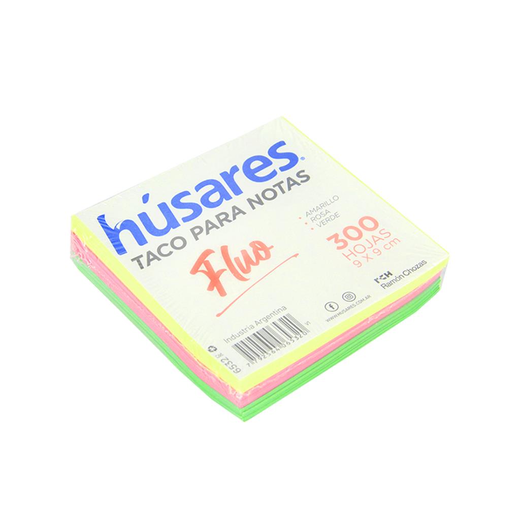 TACO HUSARES MULTICOLOR FLUOR 9cm x 9cm 300hjs
