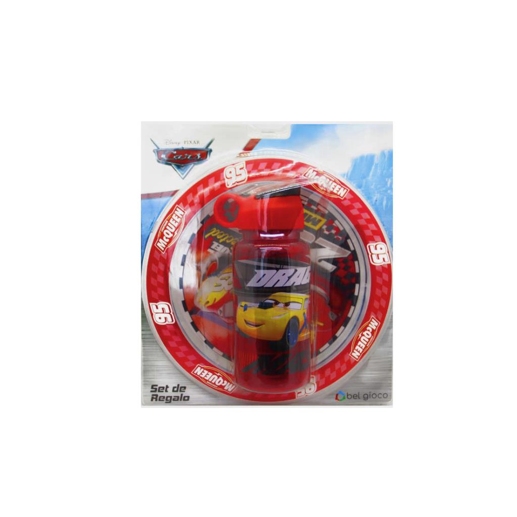 SET DE BOTELLA FLIP TOP C/PLATO CARS E/BL