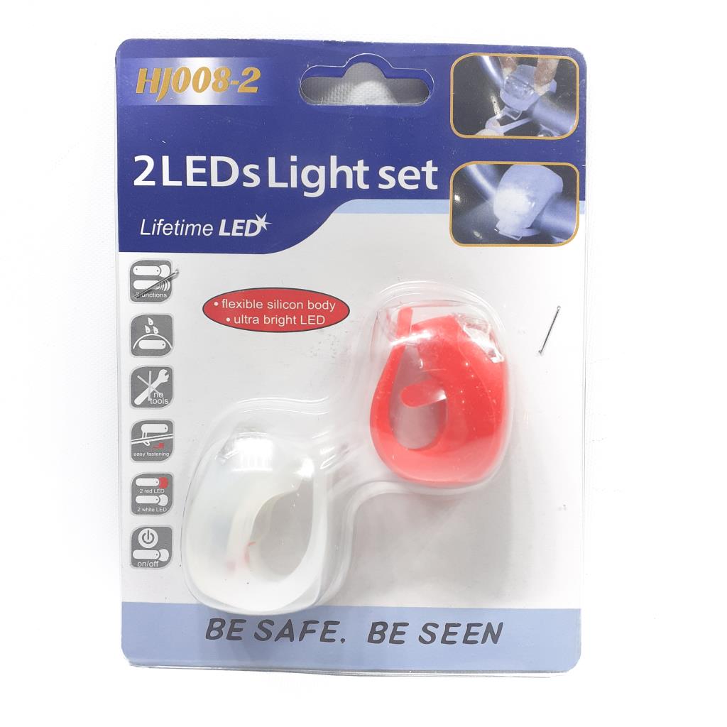 LUZ P/ BICI SILICONA X2 E/ BL ( HJ008-2 )