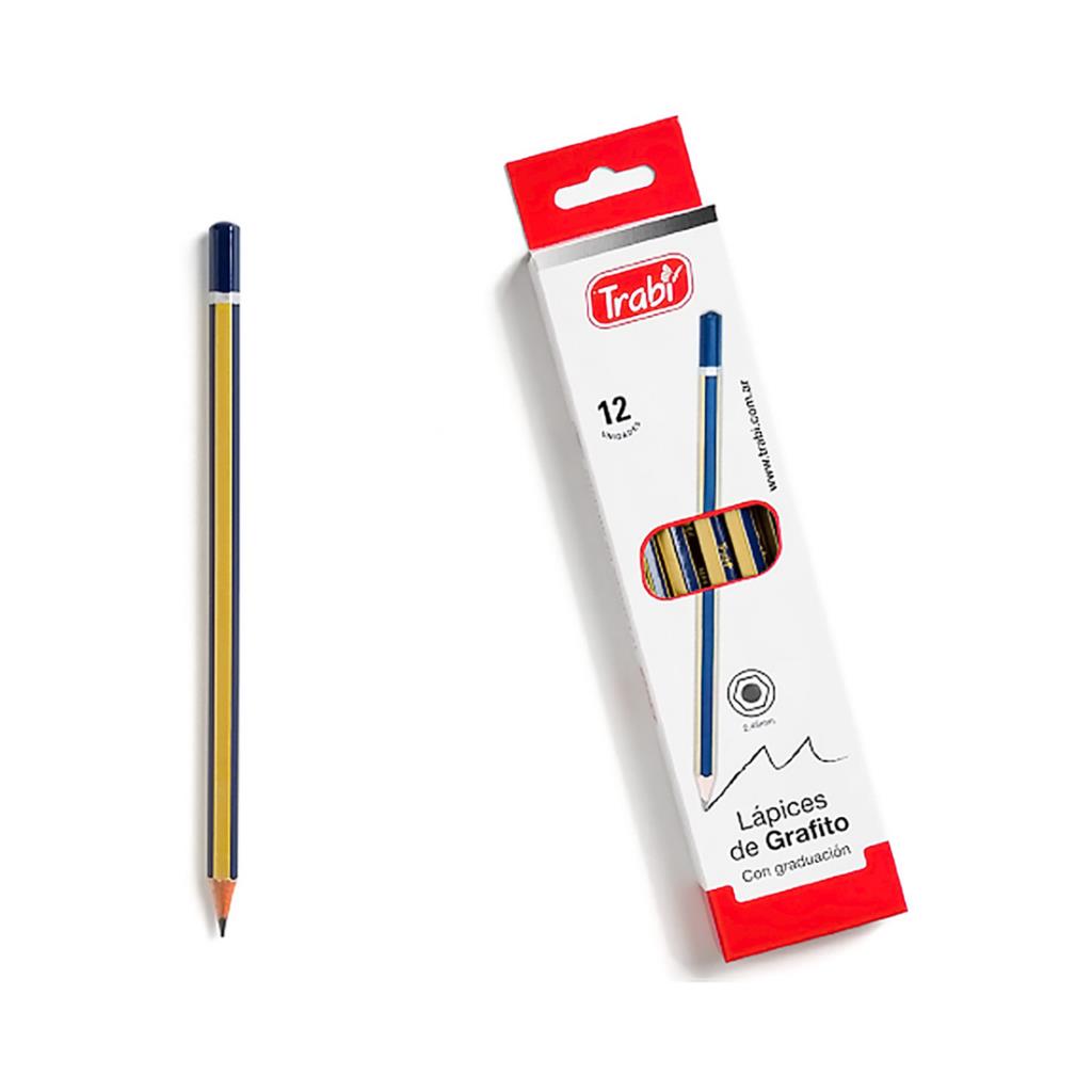 LAPIZ GRAFITO TRABI ( HB / 3H / 2H / B / 2B / 3B / 4B / 5B / 6B )