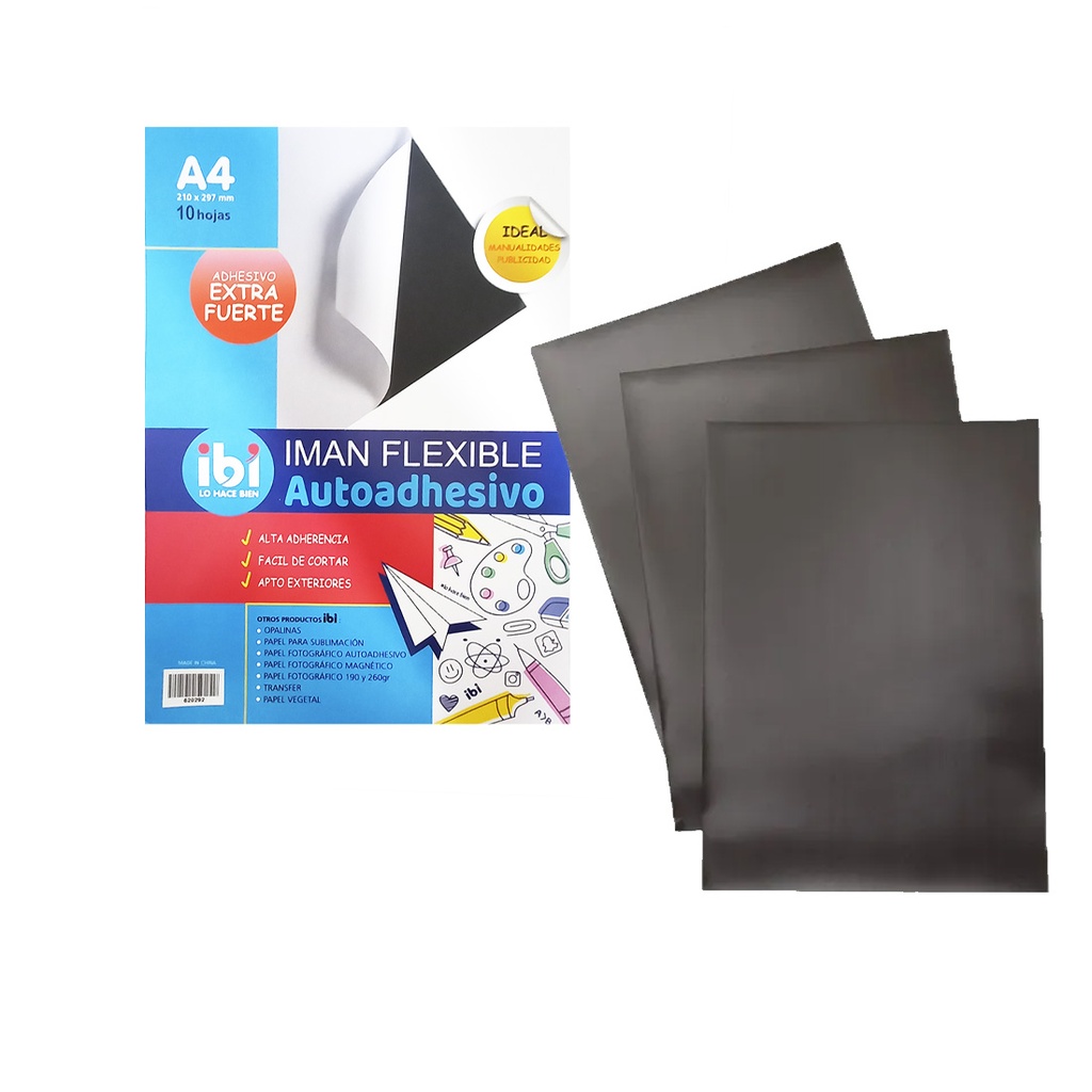 IMAN FLEXIBLE ADHESIVO IBI A4 ( 620292 )