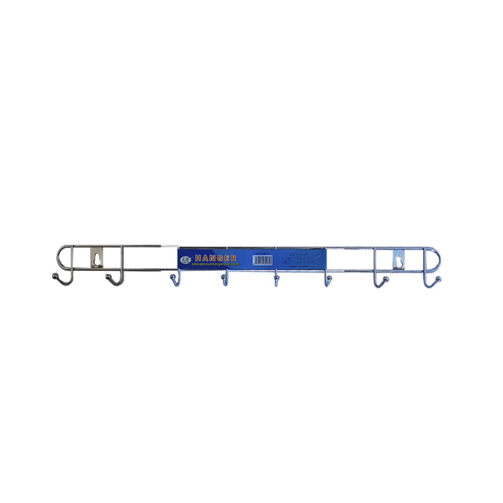 PERCHERO METALICO CROMADO O NEGRO 8 GANCHOS 5 X 47CM ( RJ1094 )