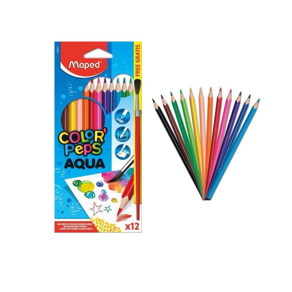 LAPICES MAPED COLOR LARGO ACUARELABLE x12 e/Cj ( 836011 )