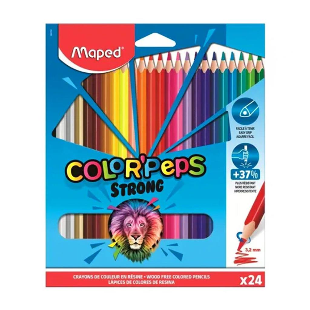 LAPICES MAPED STRONG COLOR LARGO x24 e/Cj ( 862724 )