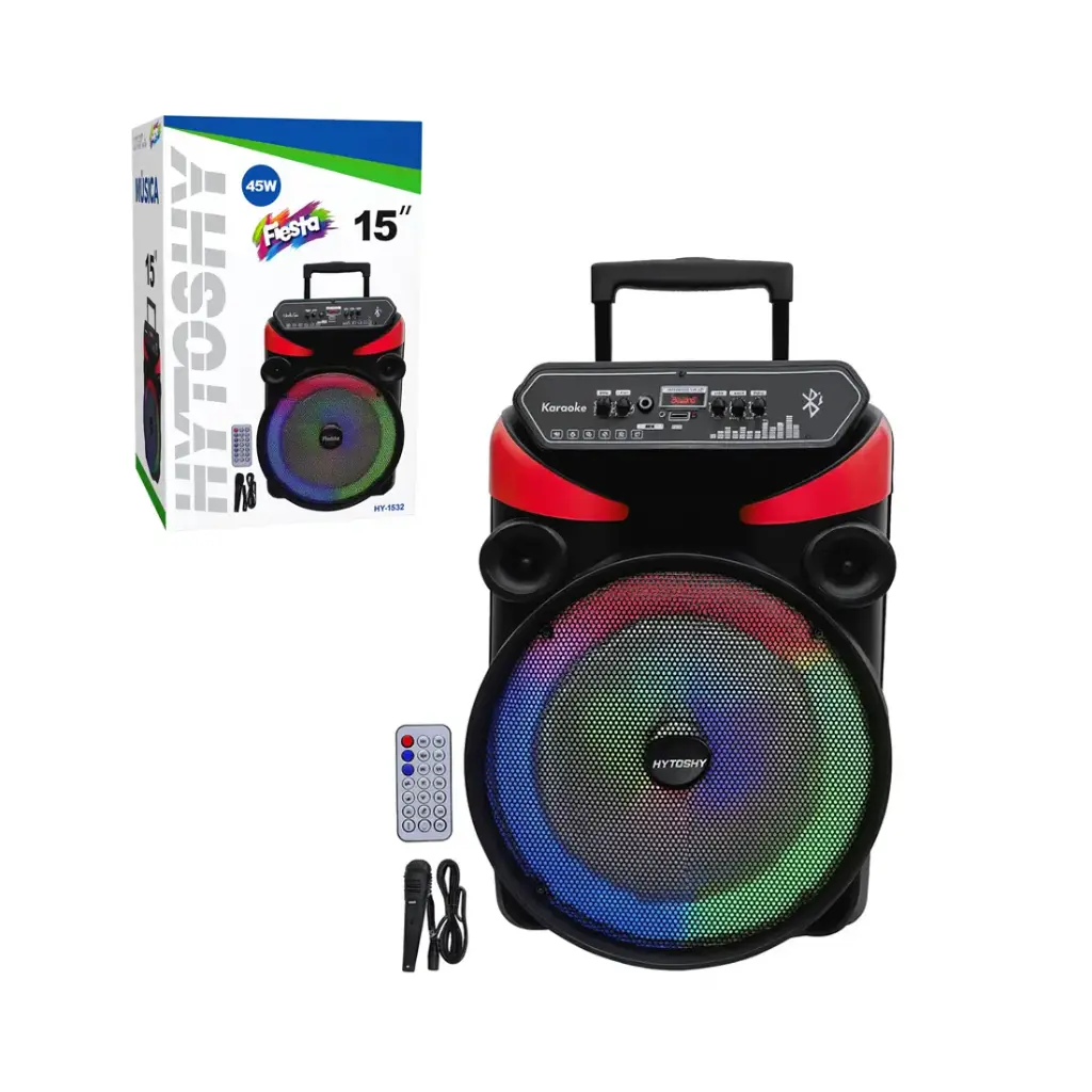 PARLANTE HYTOSY USB C/ CARRITO Y MICROFONO 66 x 43cm e/Cj ( HY-1539 )