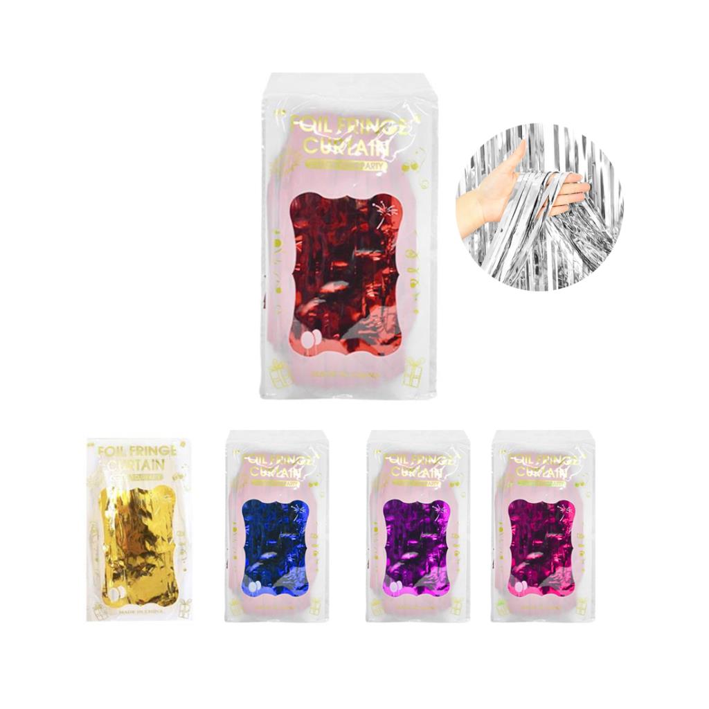 CORTINA DE FLECOS METALIZADA - PASTEL 2MTS X 1MTS