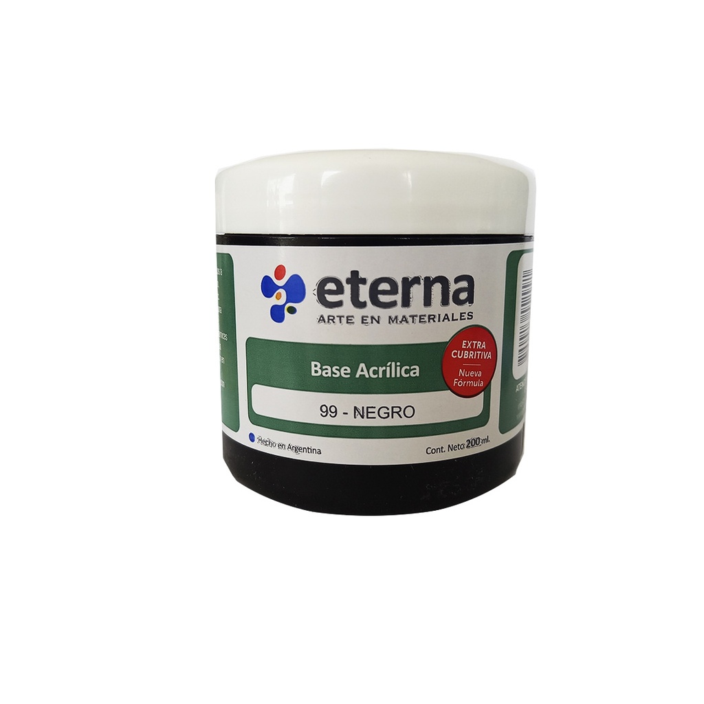 BASE ACRILICA ETERNA NEGRO 200ml ( 99 )