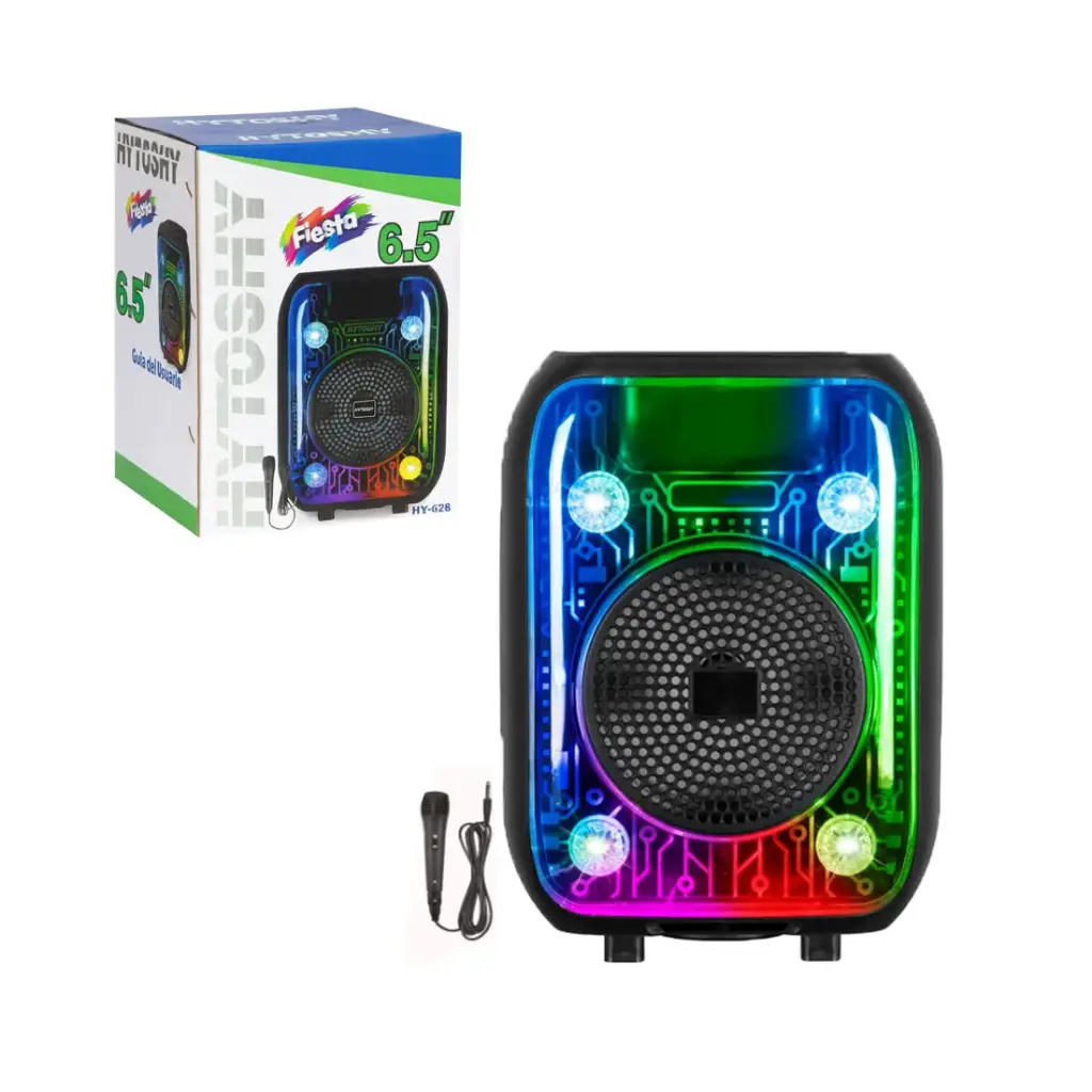 PARLANTE HYTOSY USB C/ CARRITO Y MICROFONO 30 x 23cm e/Cj ( HY-628 )