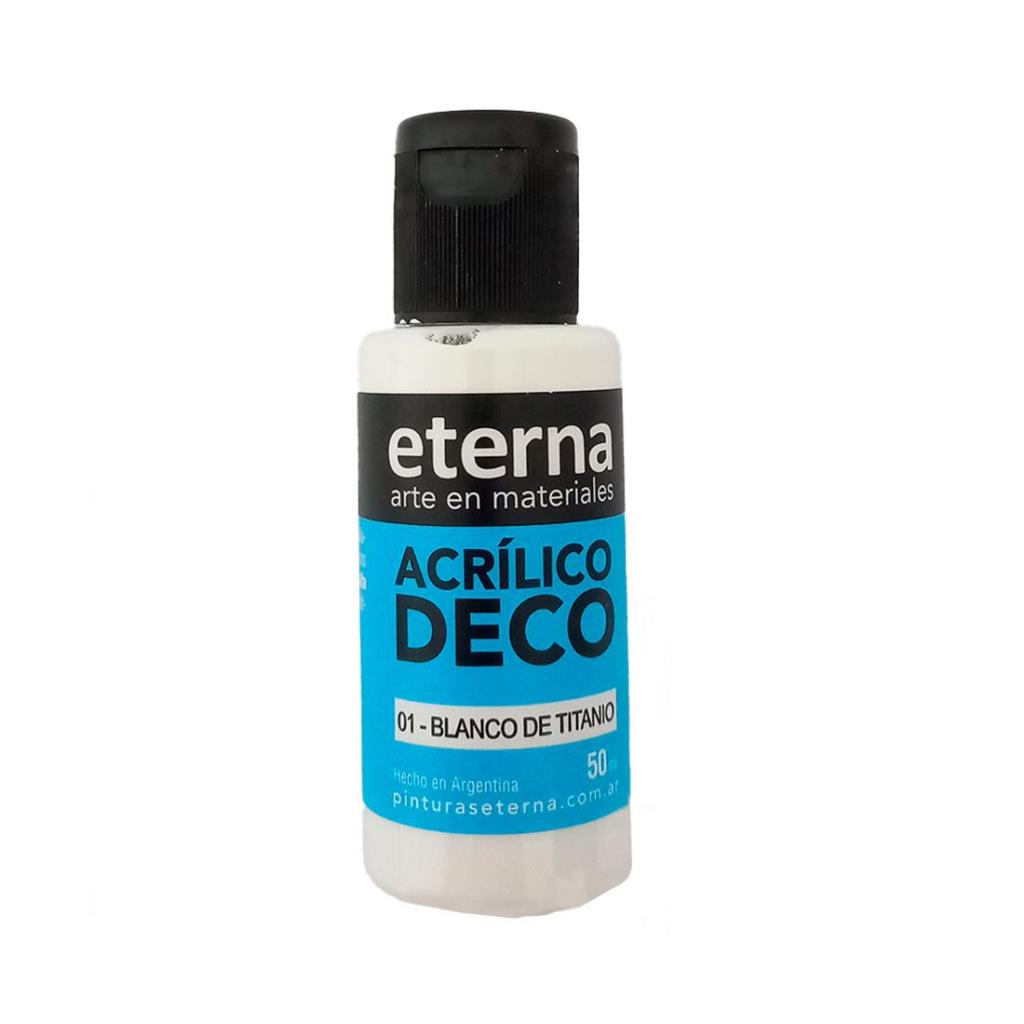 ACRILICO DECORATIVO ETERNA PREMIUM 50ML BLANCO DE TITANIO ( 01 )
