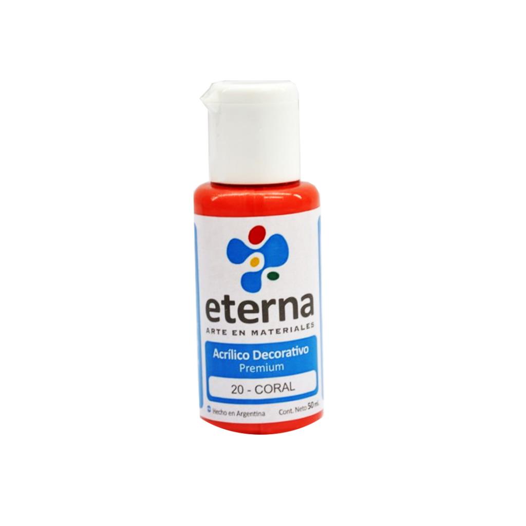 ACRILICO DECORATIVO PREMIUM ETERNA 50ML CORAL ( 20 )