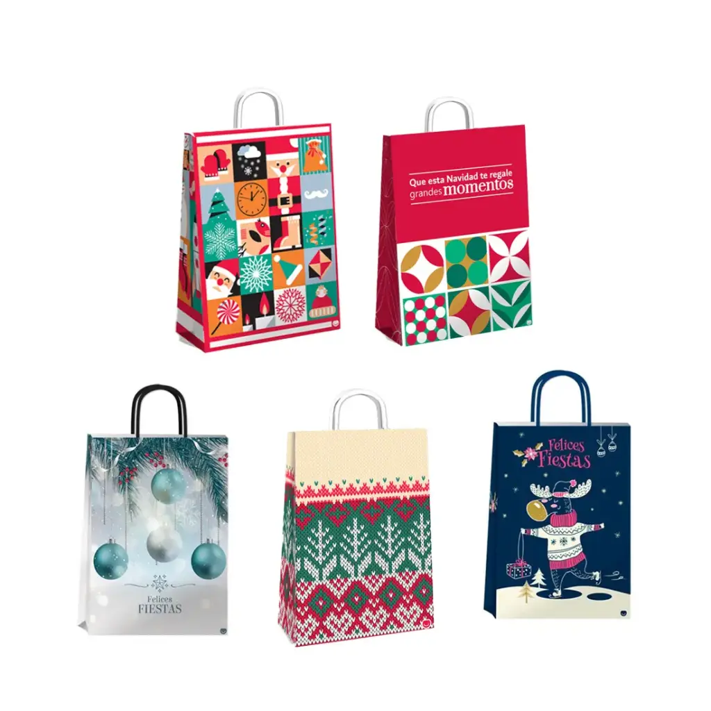 BOLSA P/ REGALO NAVIDAD 22 x 10 x 30cm