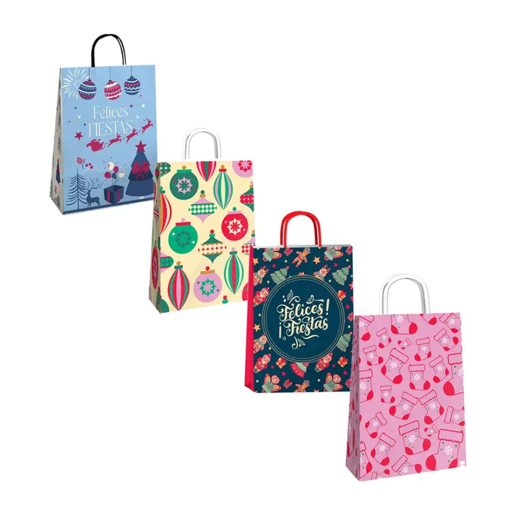 BOLSA P/ REGALO FELICES FIESTAS 30 x 12 x 41cm