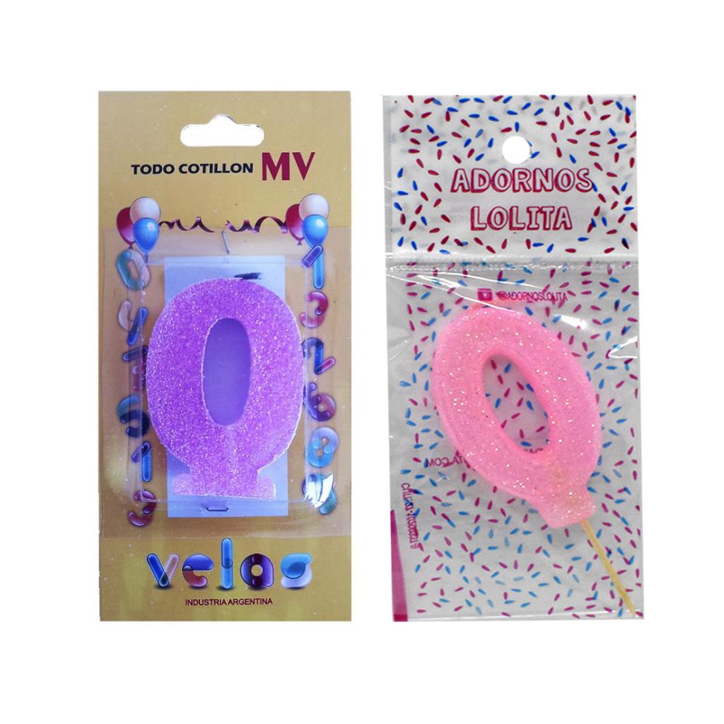 VELA DE CUMPLEAÑOS ROSA NUMERO 0
